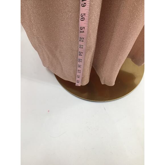 FORMAL PARTY SZ 14 1X plus Shimmer Pink Cut-Out One-Shoulder Maxi Dress NEW b21 - Picture 3 of 7